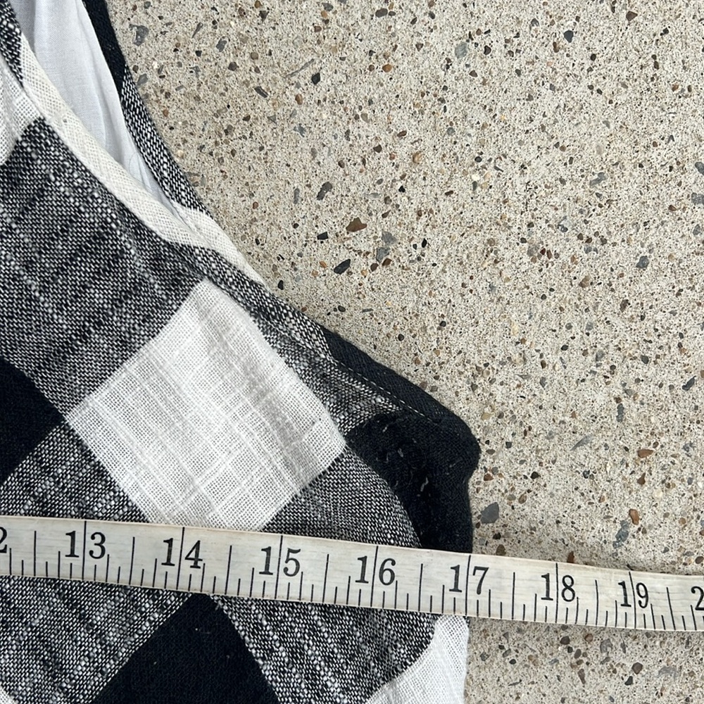 Anthropologie Cloth & Stone Black/White Gingham Check Frayed Hem Shift Medium - Picture 6 of 12